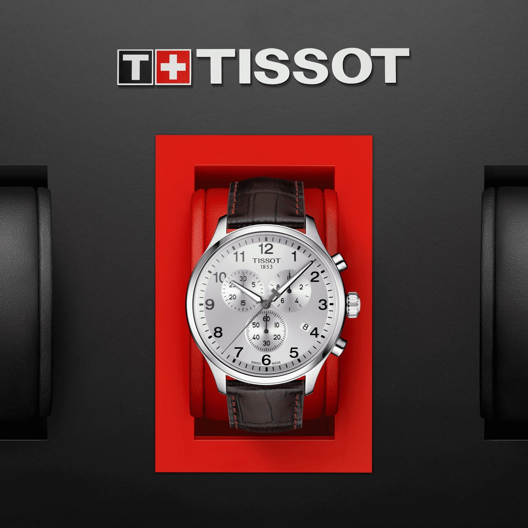 Tissot Tissot Chrono XL Classic T116.617.16.037.00, t-classic швейцария мужские часы на браслете кожаный боковой вид