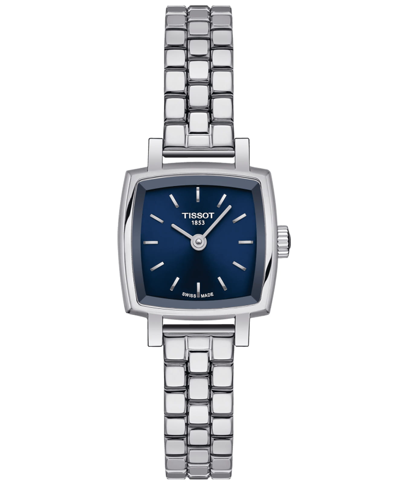 Tissot Tissot Lovely Square T058.109.11.041.01 Lovely T0581091104101 кварцевые женские часы синий циферблат, браслет нержавеющая сталь — вид спереди