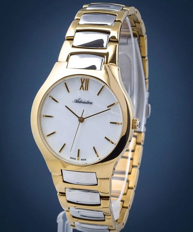 Adriatica Adriatica Classic A3425.216FQ,  швейцария женские часы на браслете нержавеющая сталь с pvd-покрытием боковой вид