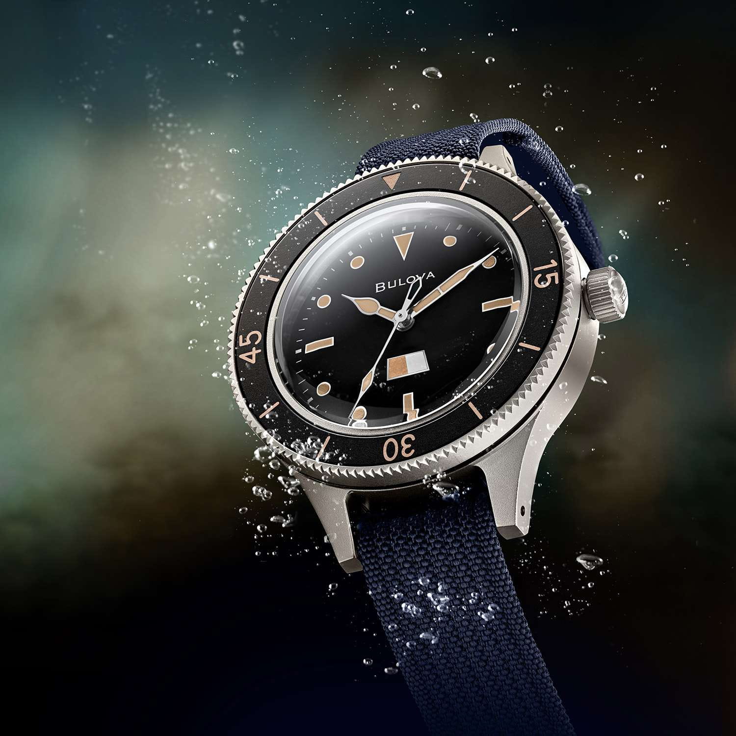 Bulova Bulova Mil-Ships 98A266 мужские часы черный циферблат на запястье