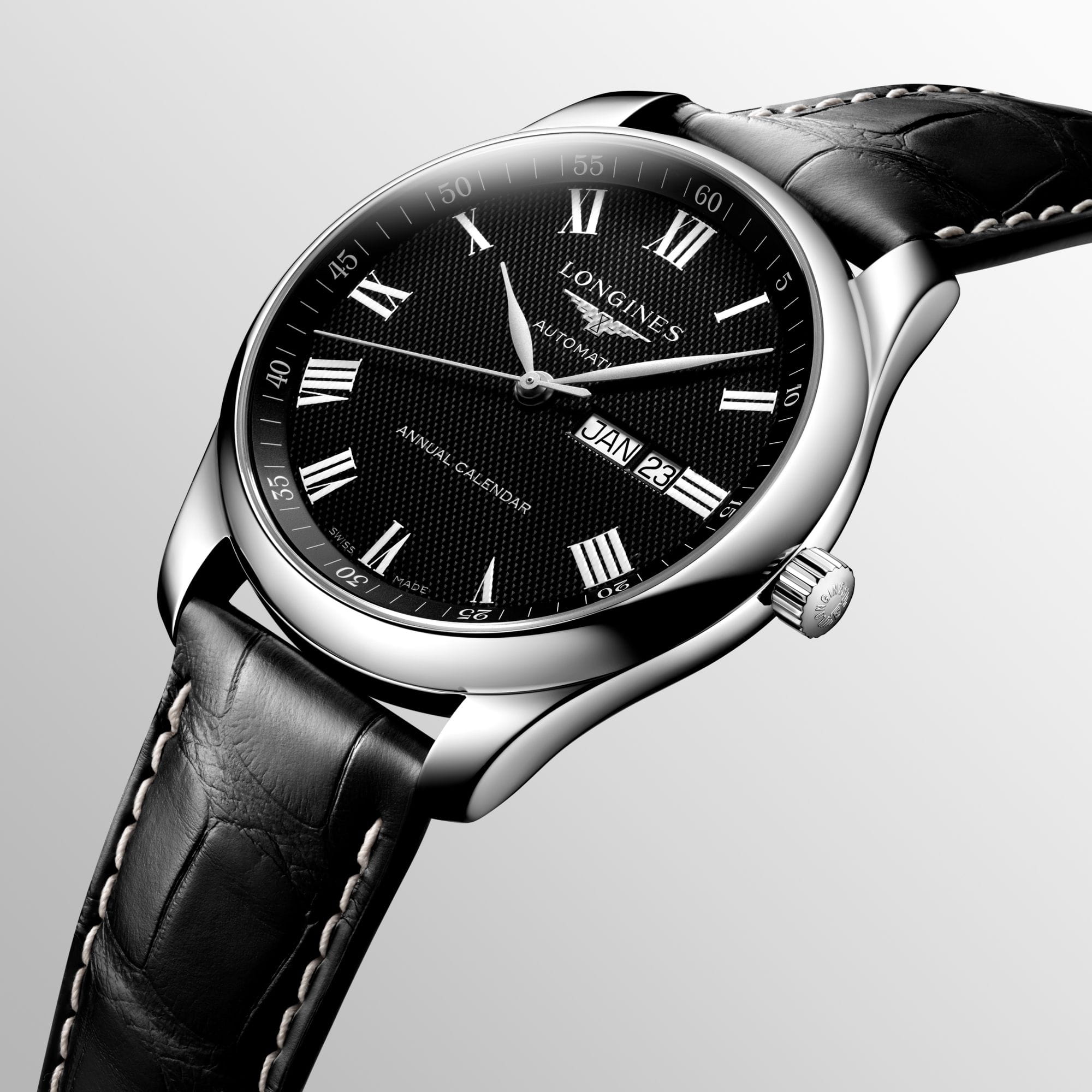 Longines Longines Master Collection L2.920.4.51.7, master collection швейцария мужские часы на браслете кожаный боковой вид