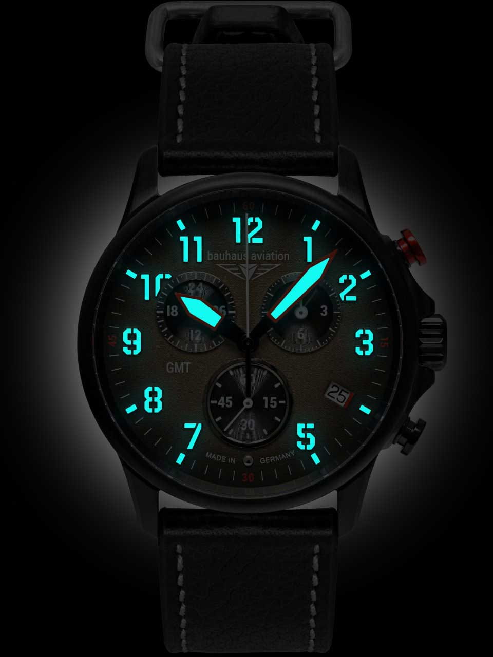 Bauhaus Bauhaus Aviation 28861 кварцевые мужские часы часы крупный план коричневый циферблата