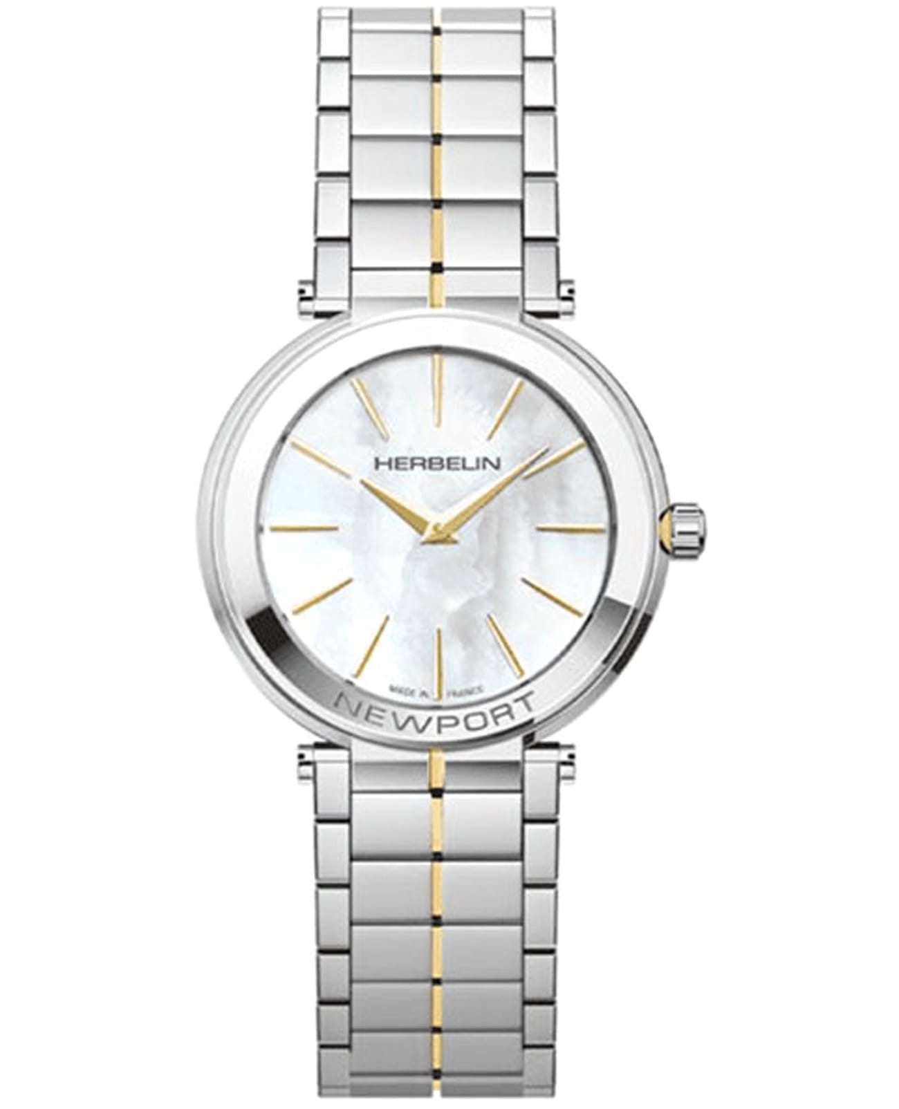 Herbelin Herbelin Newport Slim 16922BT19  16922BT19 кварцевые женские часы перламутровый циферблат, браслет нержавеющая сталь — вид спереди