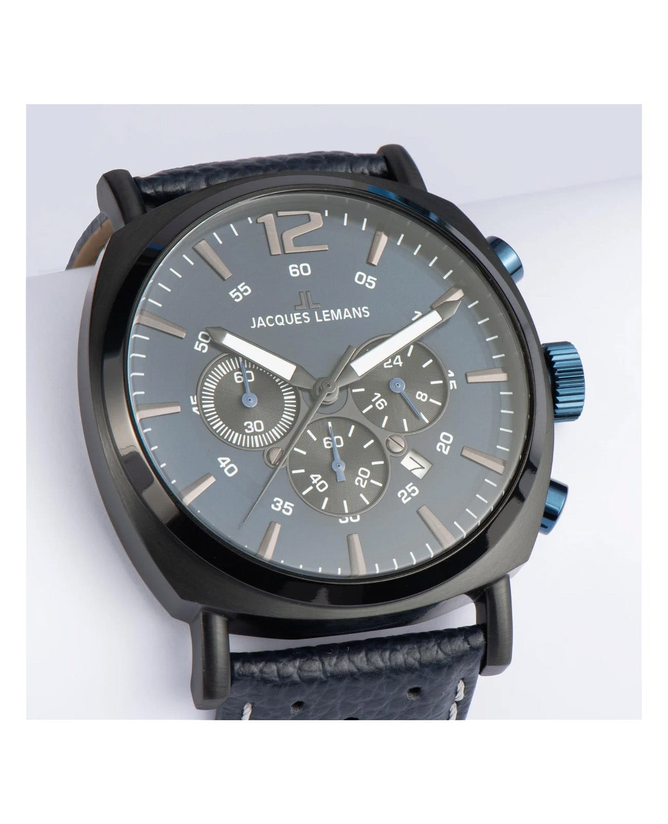 Jacques Lemans Jacques Lemans Lugano 1-1645R кварцевые мужские часы часы крупный план синий циферблата