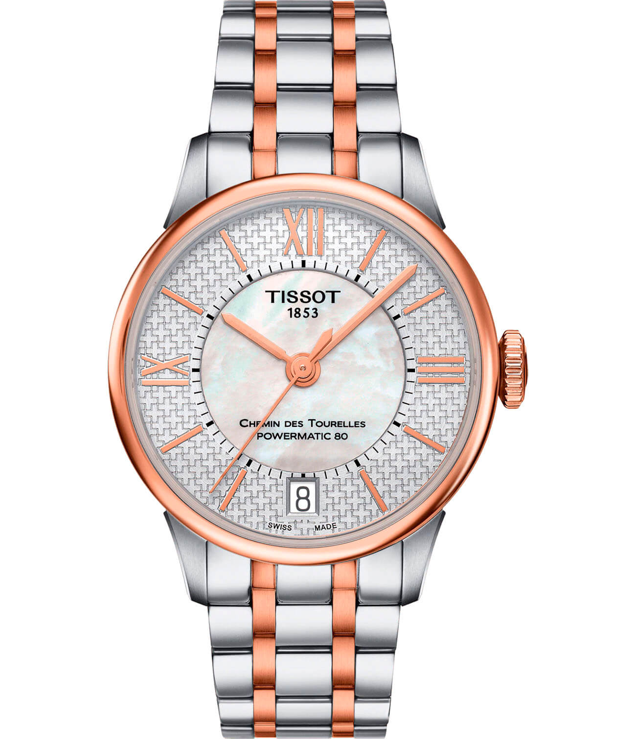 Tissot Tissot Chemin des Tourelles Powermatic 80 T099.207.22.118.01 Chemin des Tourelles T0992072211801 механические женские часы  циферблат, браслет сталь c pvd покрытием — вид спереди