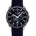 Jacques Lemans Jacques Lemans Derby 1-2204P  1-2204P механические мужские часы синий циферблат, браслет кожаный — вид спереди