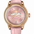 Aviator Aviator Douglas MoonFlight V.1.33.2.258.4  V.1.33.2.258.4 кварцевые женские часы розовый циферблат, браслет кожаный — вид спереди