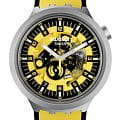 Swatch Swatch Big Bold Irony Lacquered SB07S109  SB07S109 кварцевые мужские часы желтый циферблат, браслет резина — вид спереди
