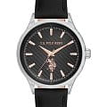 U.S. Polo Assn. U.S. Polo Assn. Fundamental USPA1069-03  USPA1069-03 кварцевые мужские часы черный циферблат, браслет кожаный — вид спереди