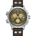 Hamilton Hamilton Khaki X-Wind GMT Chrono Quartz H77932560  H77932560 кварцевые мужские часы зеленый циферблат, браслет кожаный — вид спереди