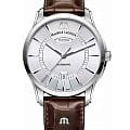 Maurice Lacroix Maurice Lacroix Pontos Day Date PT6358-SS001-130-1  PT6358-SS001-130-1 механические мужские часы серебристый циферблат, браслет кожаный — вид спереди