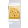 Rado Rado Ceramica R21709252  R21709252 кварцевые женские часы золотой циферблат, браслет высокотехнологичная керамика — вид спереди