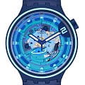 Swatch Swatch Big Bold Lacquered SB01N101  SB01N101 кварцевые мужские часы синий циферблат, браслет силикон — вид спереди