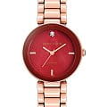 Anne Klein Anne Klein Diamond 1362BYRG  1362BYRG автокварц (кинетик) женские часы  красный циферблат, браслет сталь c pvd покрытием — вид спереди