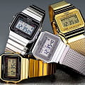 Casio Casio Collection A700WEG-9A кварцевые мужские часы часы, крупный план черный циферблат