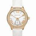 Michael Kors Michael Kors Sage MK4818  MK4818 кварцевые женские часы перламутровый циферблат, браслет кожаный — вид спереди