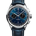 Breitling Breitling Premier B01 Chronograph 42 AB0118221C1P2  AB0118221C1P2 механические мужские часы синий циферблат, браслет кожаный — вид спереди