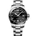 Longines Longines HydroConquest L3.370.4.56.6  L33704566 кварцевые женские часы  черный циферблат, браслет нержавеющая сталь — вид спереди
