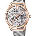 Festina Festina Automatic F20628/1  F20628/1 механические женские часы  серебристый циферблат, браслет нержавеющая сталь 316l — вид спереди