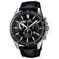 Casio Casio Edifice EFR-510L-1A EFR EFR-510L-1A кварцевые мужские часы черный циферблат, браслет кожа + текстиль — вид спереди