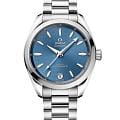 Omega Omega Seamaster Aqua Terra 220.10.34.20.03.002 Aqua Terra 22010342003002 механические женские часы синий циферблат, браслет нержавеющая сталь — вид спереди