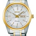 Seiko Seiko 5 Regular SARV004  SARV004 механические мужские часы белый циферблат, браслет сталь c pvd покрытием — вид спереди
