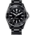 TAG Heuer TAG Heuer Aquaracer WAY1390.BH0716  WAY1390.BH0716 кварцевые женские часы черный циферблат, браслет керамика — вид спереди