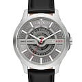 Armani Exchange Armani Exchange Hampton AX2445  AX2445 кварцевые мужские часы серебристый циферблат, браслет кожаный — вид спереди