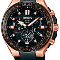 Seiko Seiko Astron GPS Solar SSE170J1  SSE170J1 кварцевые мужские часы черный циферблат, браслет силикон — вид спереди