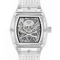 Philipp Plein Philipp Plein $keleton Crystal PWPTA0524  PWPTA0524 механические мужские часы белый циферблат, браслет термополиуретан — вид спереди