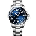 Longines Longines HydroConquest L3.370.4.96.6  L33704966 кварцевые женские часы  синий циферблат, браслет нержавеющая сталь — вид спереди