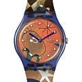 Swatch Swatch New Gent Biosourced SO29Z136  SO29Z136 кварцевые мужские часы оранжевый циферблат, браслет силикон — вид спереди