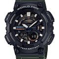 Casio Casio Collection AEQ-110W-3AVDF (AEQ-110W-3A)  AEQ-110W-3AVDF кварцевые мужские часы  циферблат, браслет пластик — вид спереди