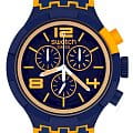 Swatch Swatch Big Bold Chrono Pay! SB02N100-5300  SB02N100-5300 кварцевые мужские часы синий циферблат, браслет силикон — вид спереди
