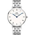 Daniel Wellington Daniel Wellington Petite Roman Numerals 5-Link Silver DW00100685  DW00100685 кварцевые женские часы белый циферблат, браслет нержавеющая сталь — вид спереди