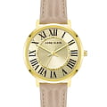 Anne Klein Anne Klein Leather 3836GPTN  3836GPTN кварцевые женские часы золотой циферблат, браслет кожаный — вид спереди