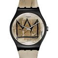 Swatch Swatch New Gent SUOZ355  SUOZ355 кварцевые женские часы бежевый циферблат, браслет силикон — вид спереди