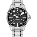 Hamilton Hamilton Khaki Aviation Pilot Auto H76305130  H76305130 механические мужские часы черный циферблат, браслет нержавеющая сталь — вид спереди