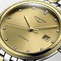 Longines Longines Flagship L4.984.3.37.7 механические мужские часы часы крупный план золотой циферблата