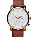 MVMT MVMT Chrono D-MC02-RGNA  D-MC02-RGNA кварцевые мужские часы белый циферблат, браслет кожаный — вид спереди