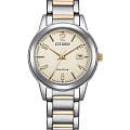 Citizen Citizen Eco-Drive FE1244-72A  FE1244-72A кварцевые женские часы желтый циферблат, браслет нержавеющая сталь с ip-покрытием — вид спереди