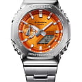 Casio Casio G-Shock GM-2110D-4A GM GM-2110D-4A электронные мужские часы оранжевый циферблат, браслет нержавеющая сталь — вид спереди