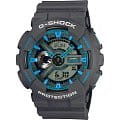 Casio Casio G-Shock GA-110TS-8A2 GA-110 GA-110TS-8A2 электронные мужские часы серый циферблат, браслет пластик — вид спереди
