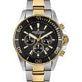 Jacques Lemans Jacques Lemans Liverpool Diver 1-2206L  1-2206L кварцевые мужские часы черный циферблат, браслет нержавеющая сталь с pvd-покрытием — вид спереди