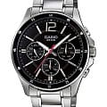 Casio Casio Collection MTP-1374D-1AVDF (MTP-1374D-1A)  MTP-1374D-1A кварцевые мужские часы черный циферблат, браслет нержавеющая сталь — вид спереди