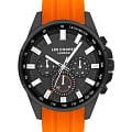 Lee Cooper Lee Cooper LC07635.657  LC07635.657 кварцевые мужские часы черный циферблат, браслет каучук — вид спереди