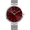 Jacques Lemans Jacques Lemans  Classic 1-2024R  1-2024R кварцевые женские часы бордовый циферблат, браслет нержавеющая сталь — вид спереди