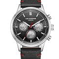 Lee Cooper Lee Cooper LC08001.351  LC08001.351 кварцевые мужские часы черный циферблат, браслет кожаный — вид спереди