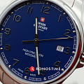 Swiss Military by Chrono Swiss Military by Chrono Сверхточные SM30200.18 кварцевые мужские часы часы крупный план синий циферблата