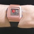 Casio Casio Illuminator F-201WAM-5A женские часы розовый циферблат на запястье
